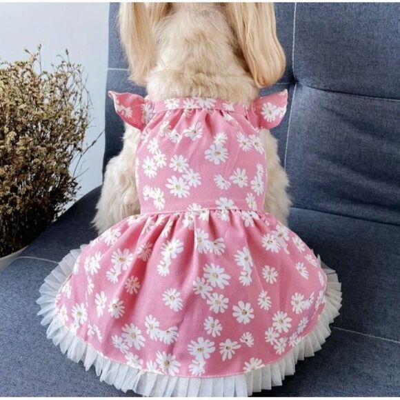 Daisy Breathable Pink Dog Cat Small Pet Dress‎ NWOT - Picture 2 of 4